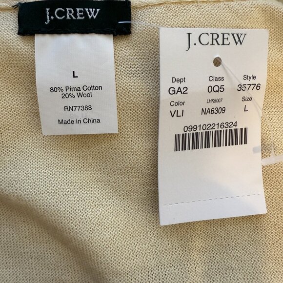 J. Crew Wrap Cardigan Sweater Women's Large Butter Yellow Preppy Minimalist NWT - Picture 12 of 13